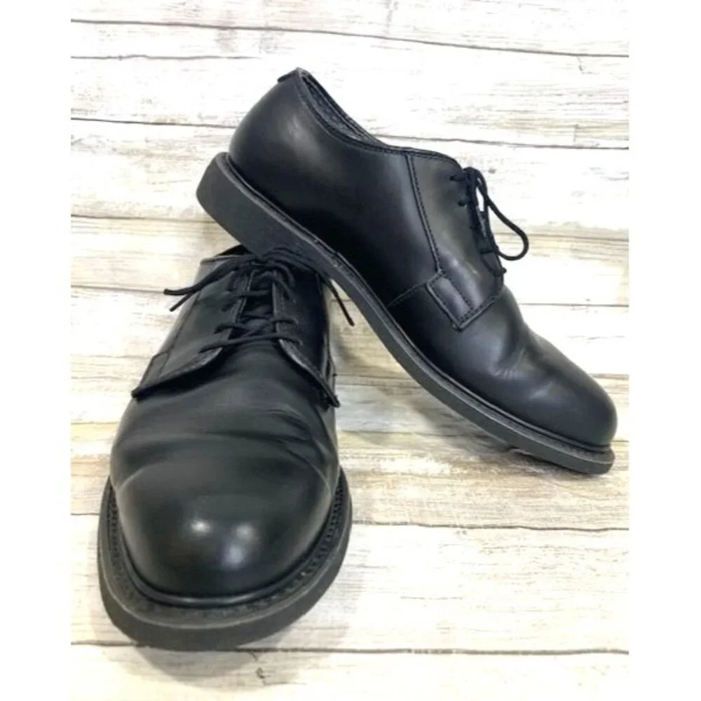 Bates Men's Not Gloss Black Leather Oxford Dress Shoes Size 8D Durable & Comfort